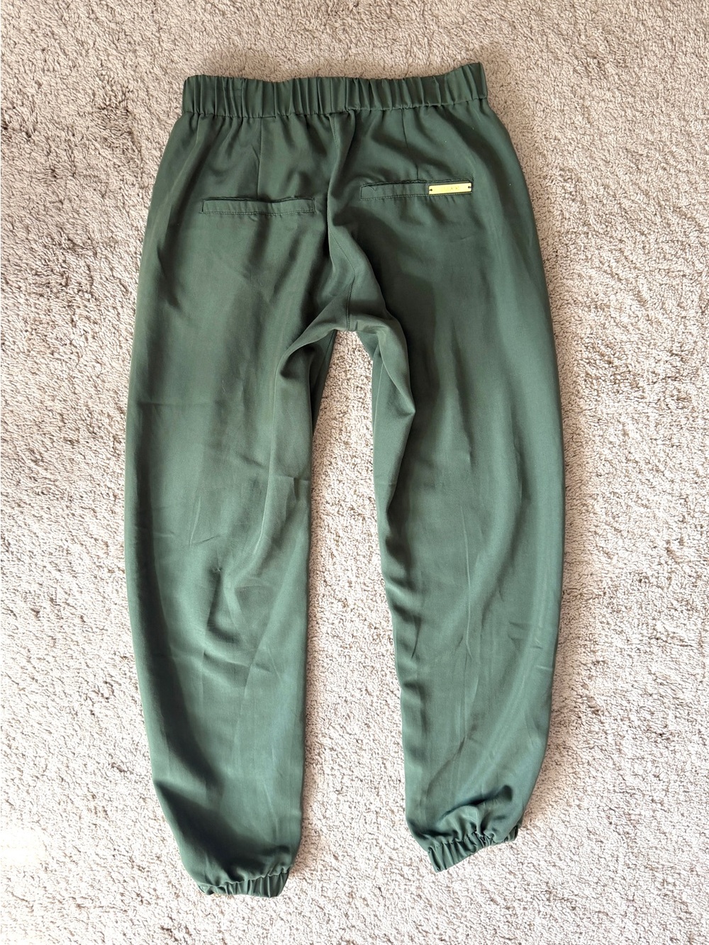 Iman Womens Olive Green Jogger Pants Size XS Small Pull On Pockets Ankle Tapered